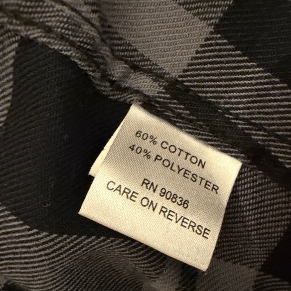 Coastal Carolina Port Authority Black and Gray Plaid Flannel Medium - Picture 5 of 5